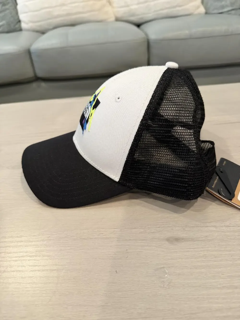 The North Face Hat Cap Snap Back Mens One Size Black EMB Mudder Trucker Mesh